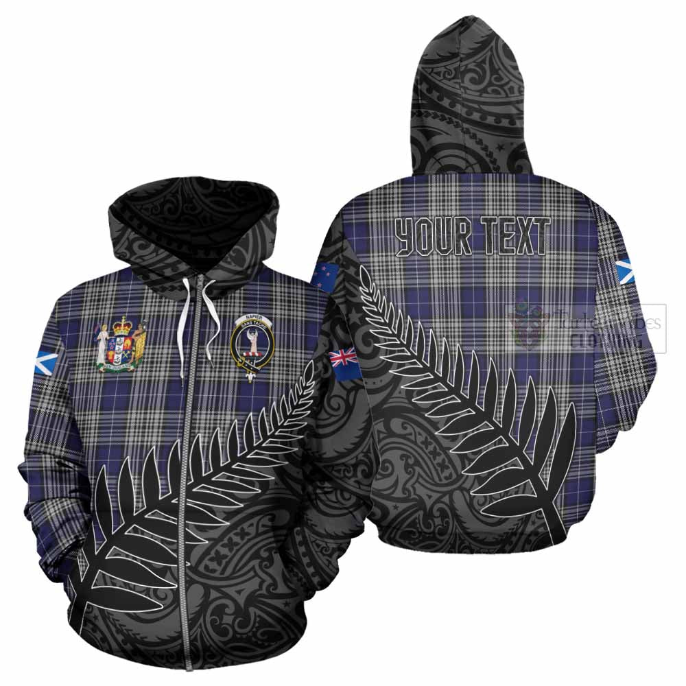 Tartan Vibes Clothing Napier Crest Tartan Hoodie with New Zealand Silver Fern Half Style