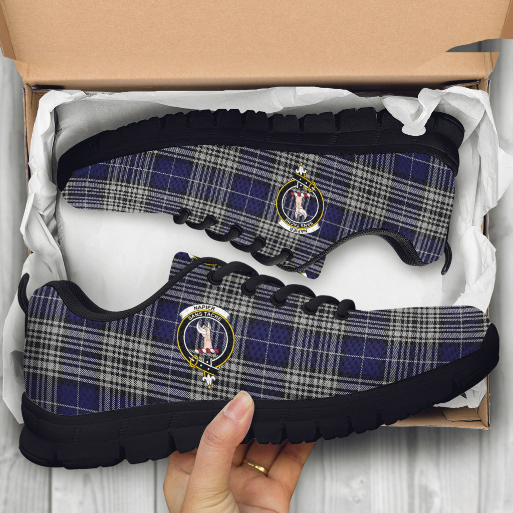 Napier Tartan Sneakers with Family Crest - Tartan Vibes Clothing