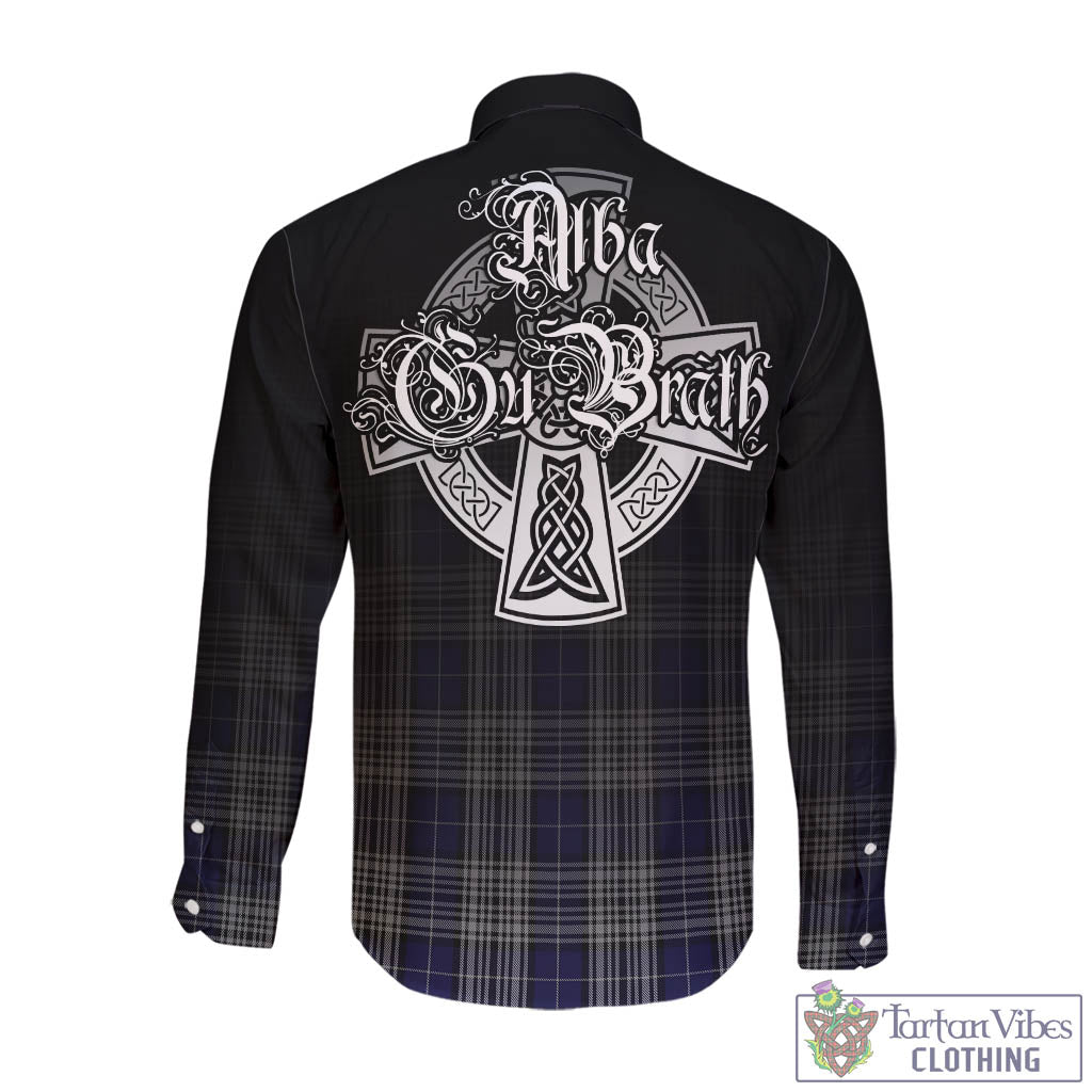 Tartan Vibes Clothing Napier Tartan Long Sleeve Button Up Featuring Alba Gu Brath Family Crest Celtic Inspired