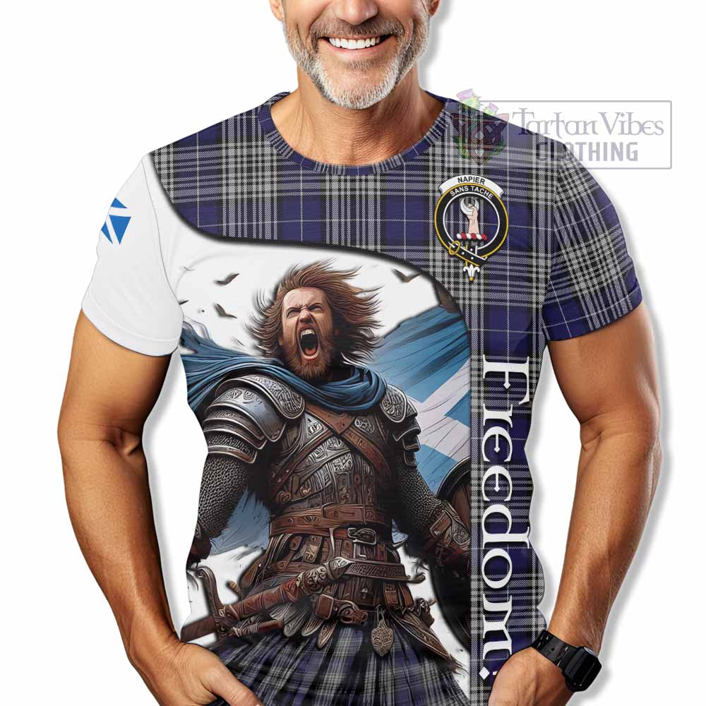 Napier Crest Tartan T-Shirt Inspired by the Freedom of Scottish Warrior