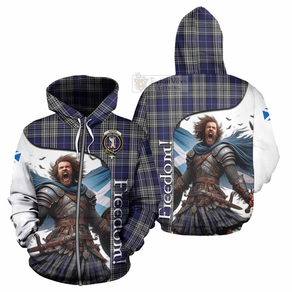 Tartan Vibes Clothing Napier Crest Tartan Hoodie Inspired by the Freedom of Scottish Warrior