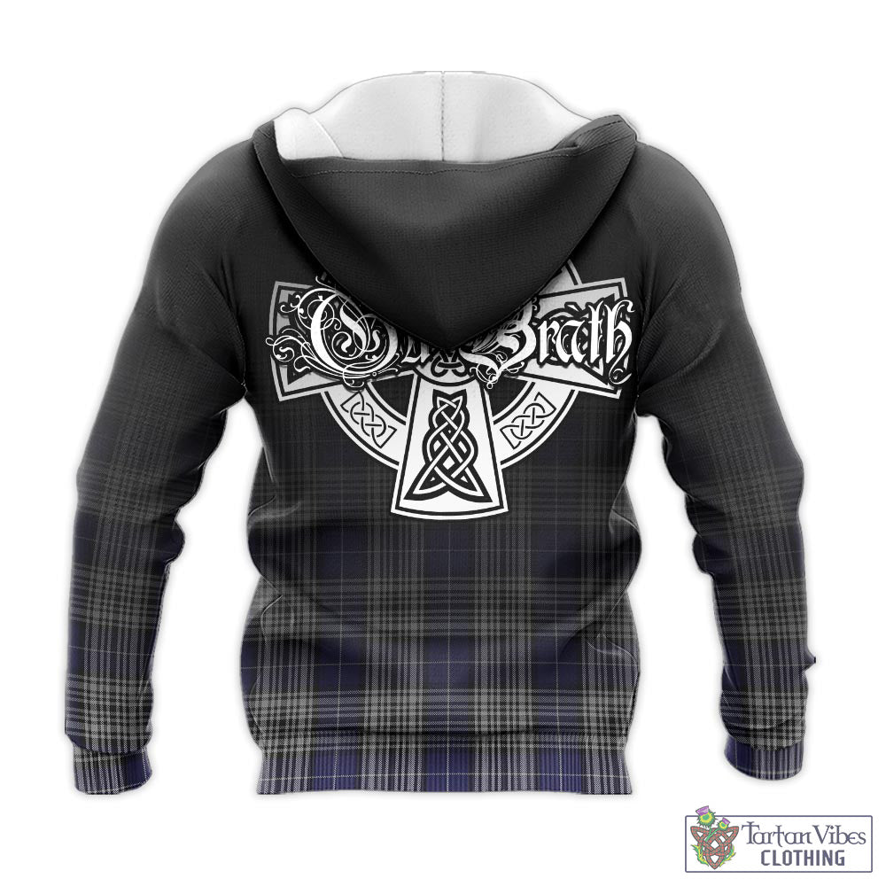 Tartan Vibes Clothing Napier Tartan Knitted Hoodie Featuring Alba Gu Brath Family Crest Celtic Inspired