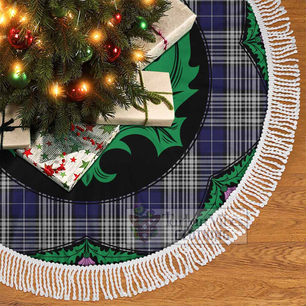 Tartan Vibes Clothing Napier Tartan Christmas Tree Skirt Scottish Thistle Style