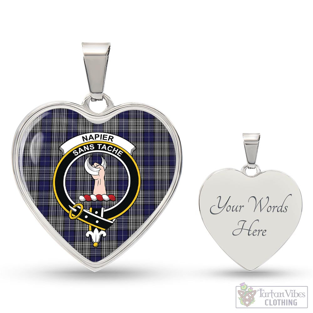 Tartan Vibes Clothing Napier Tartan Heart Necklace with Family Crest