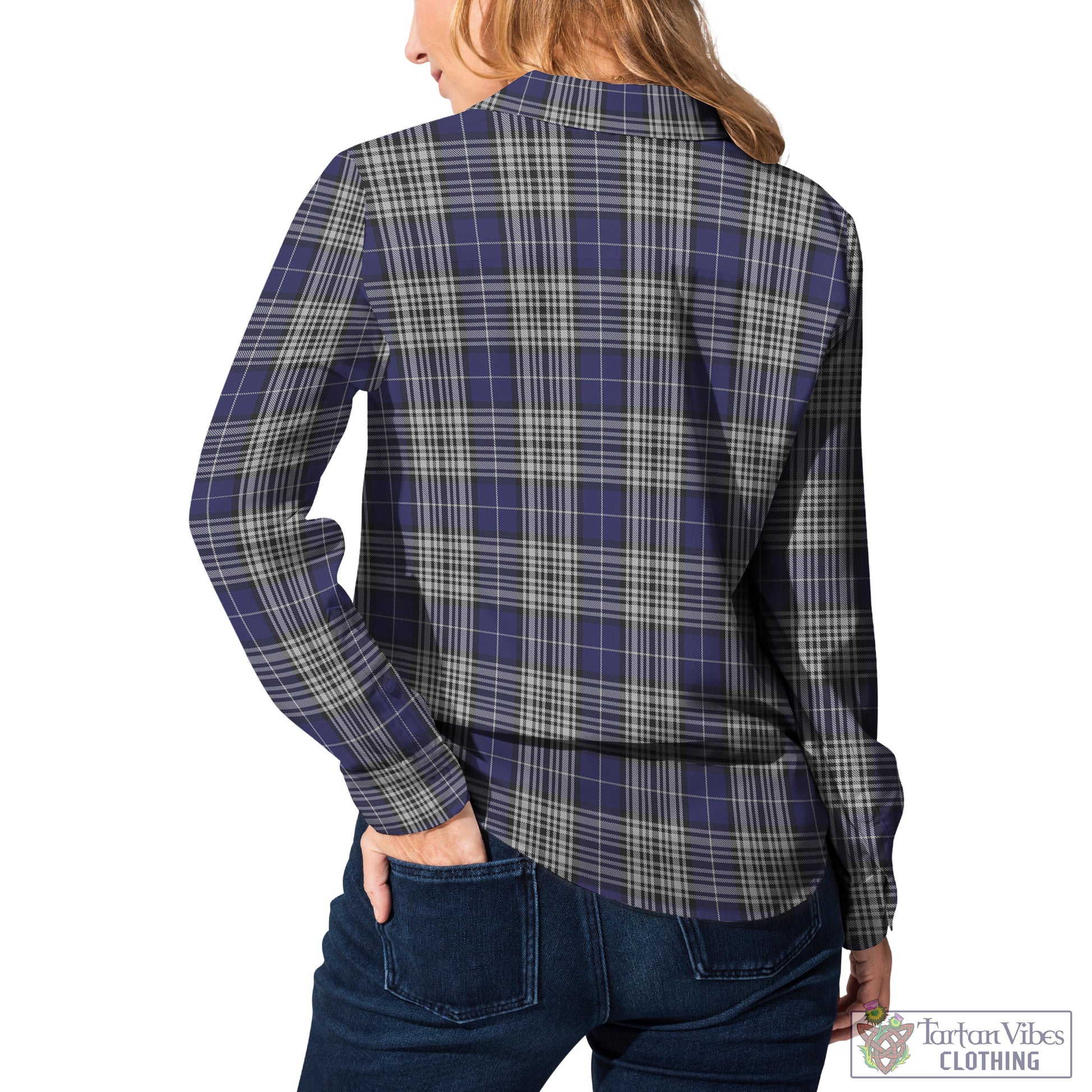 Tartan Vibes Clothing Napier Tartan Womens Casual Shirt with Family Crest