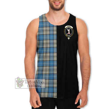 Napier Ancient Tartan Men's Tank Top with Family Crest and Half Of Me Style