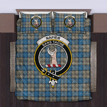 Napier Ancient Tartan Quilt Bed Set with Family Crest