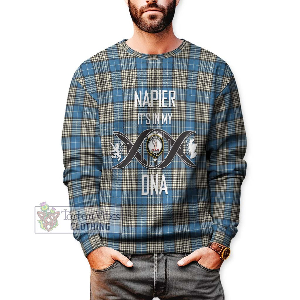 Napier Ancient Tartan Sweatshirt with Family Crest DNA In Me Style Unisex - Tartanvibesclothing Shop