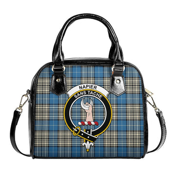 Napier Ancient Tartan Shoulder Handbags with Family Crest