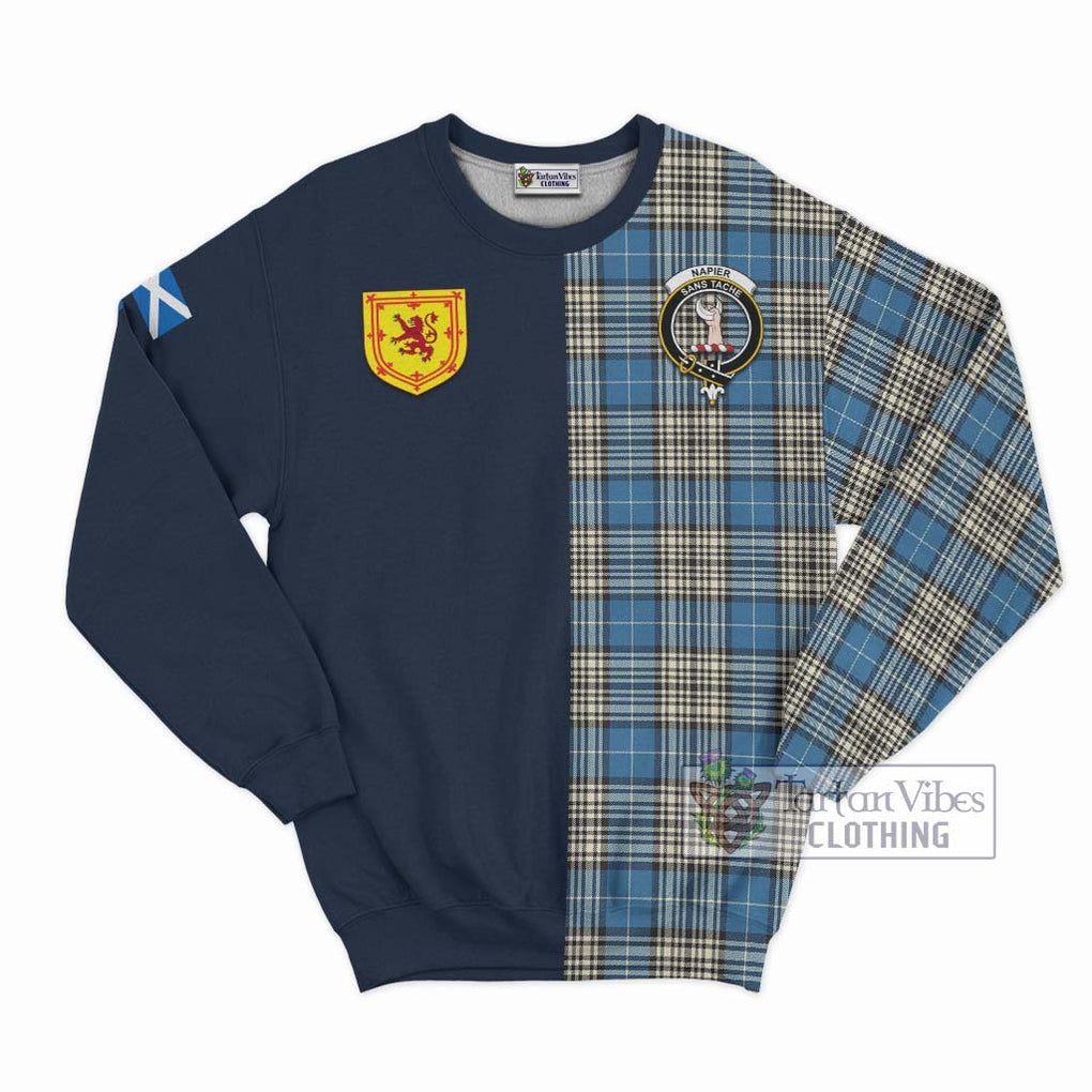 Tartan Vibes Clothing Napier Ancient Tartan Sweatshirt with Scottish Lion Royal Arm Half Style