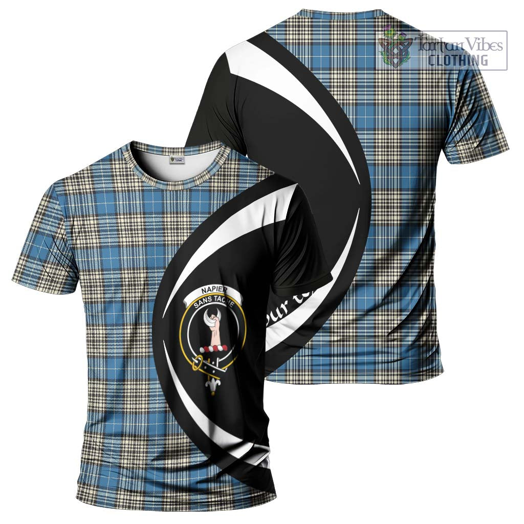 Tartan Vibes Clothing Napier Ancient Tartan T-Shirt with Family Crest Circle Style