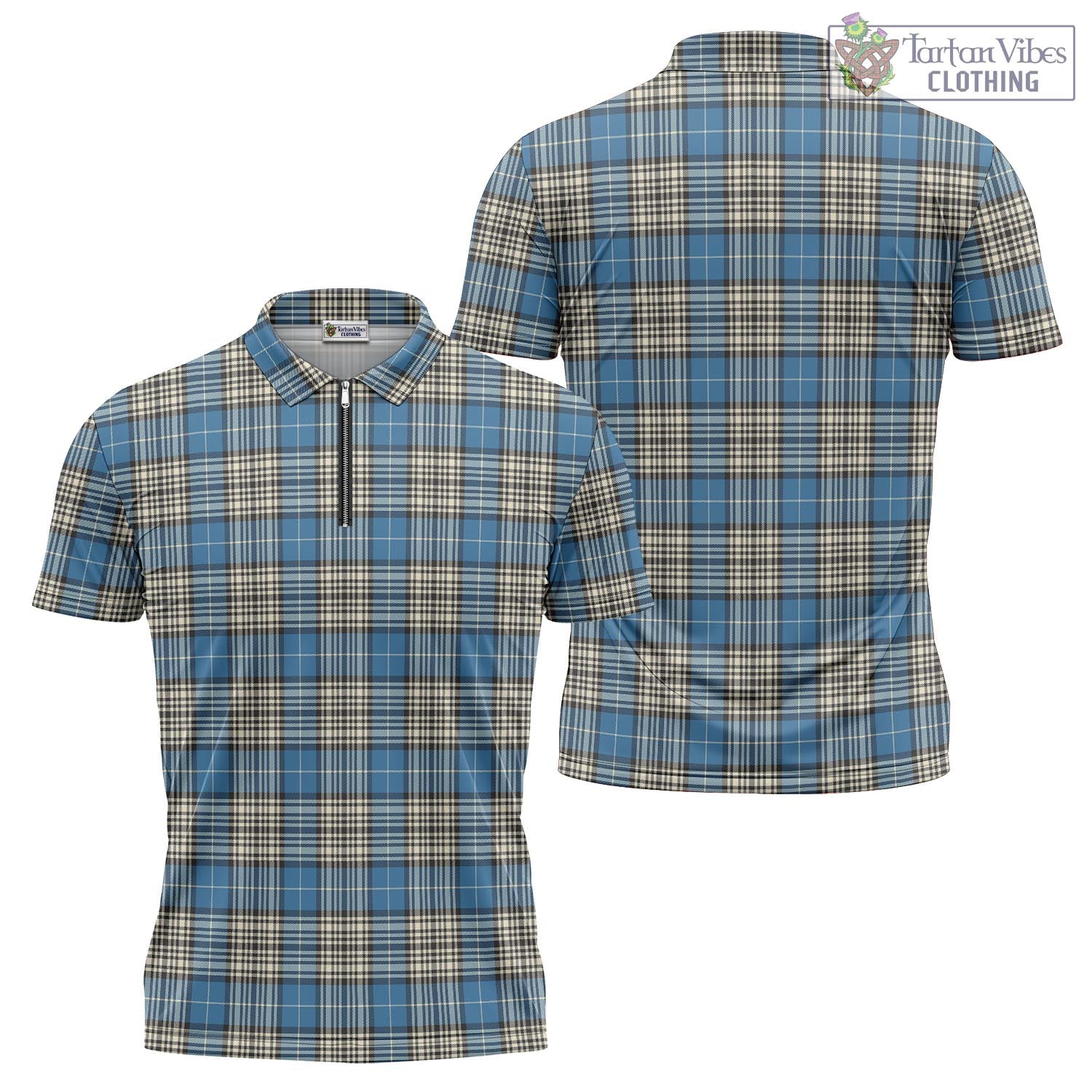 Tartan Vibes Clothing Napier Ancient Tartan Zipper Polo Shirt