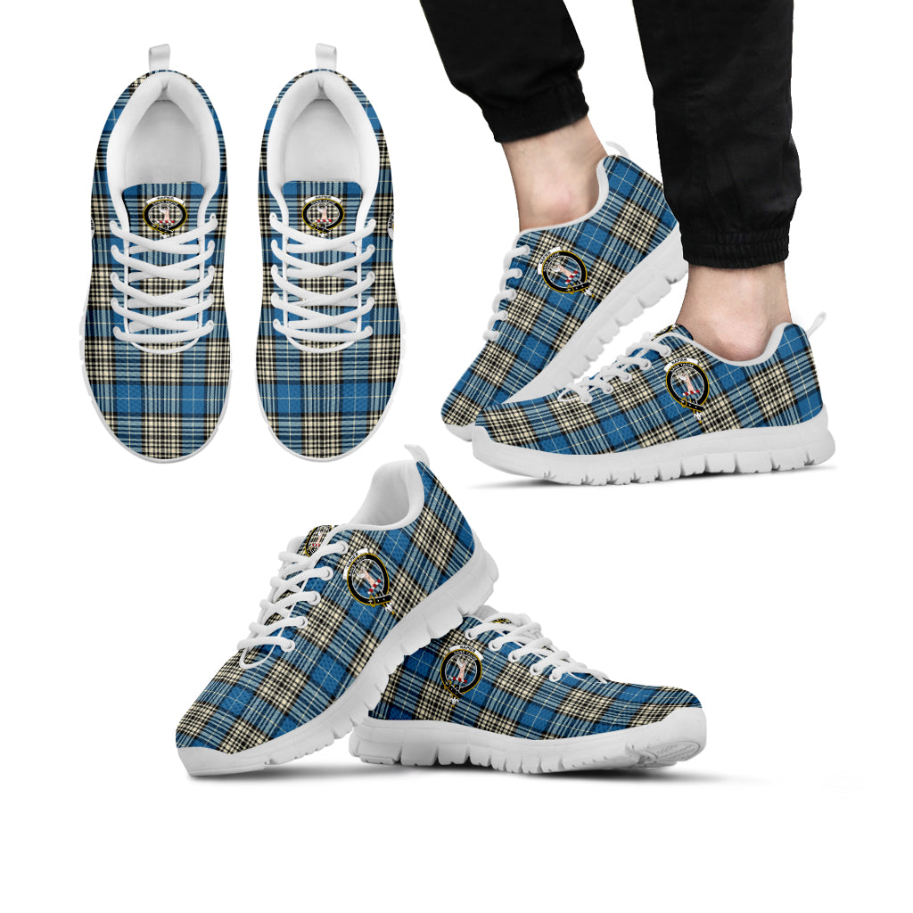 Napier Ancient Tartan Sneakers with Family Crest Kid's Sneakers - Tartan Vibes Clothing