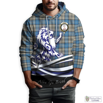 Napier Ancient Tartan Hoodie with Alba Gu Brath Regal Lion Emblem