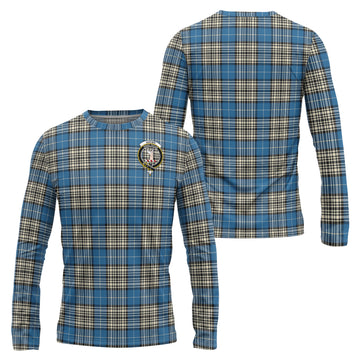 Napier Ancient Tartan Long Sleeve T-Shirt with Family Crest