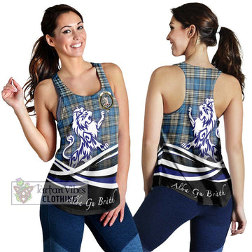 Napier Ancient Tartan Women's Racerback Tanks with Alba Gu Brath Regal Lion Emblem