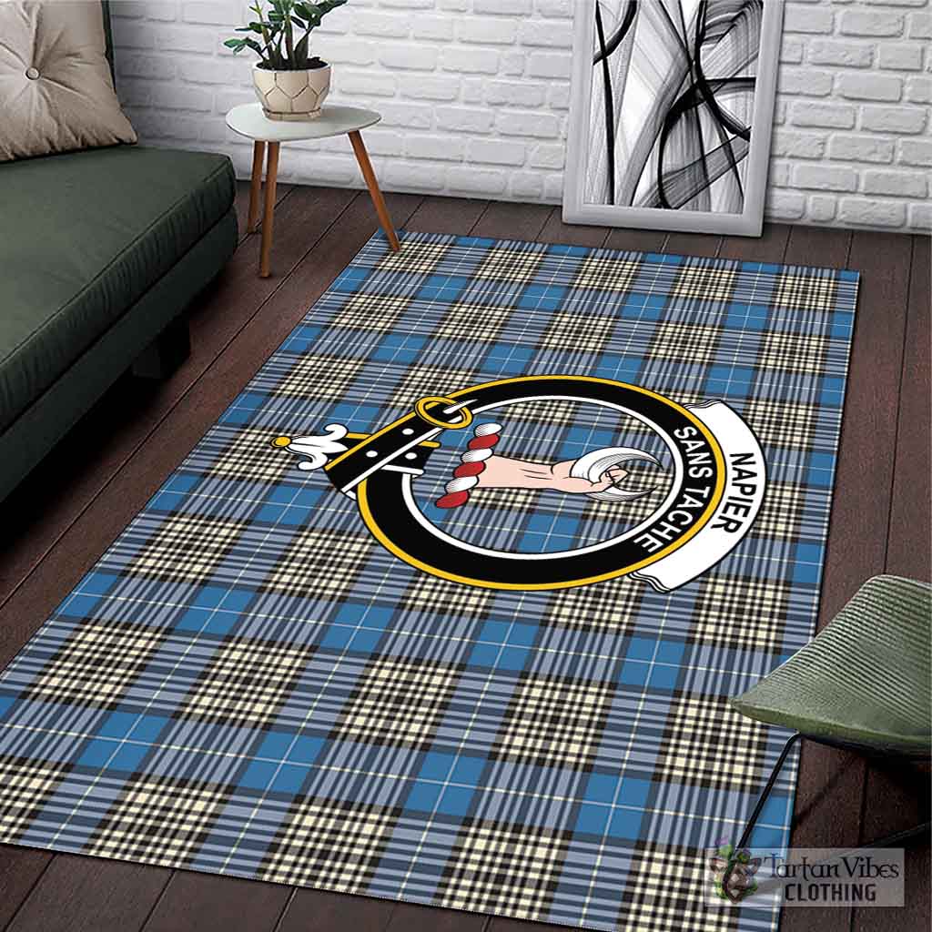 Tartan Vibes Clothing Napier Ancient Tartan Area Rug with Family Crest