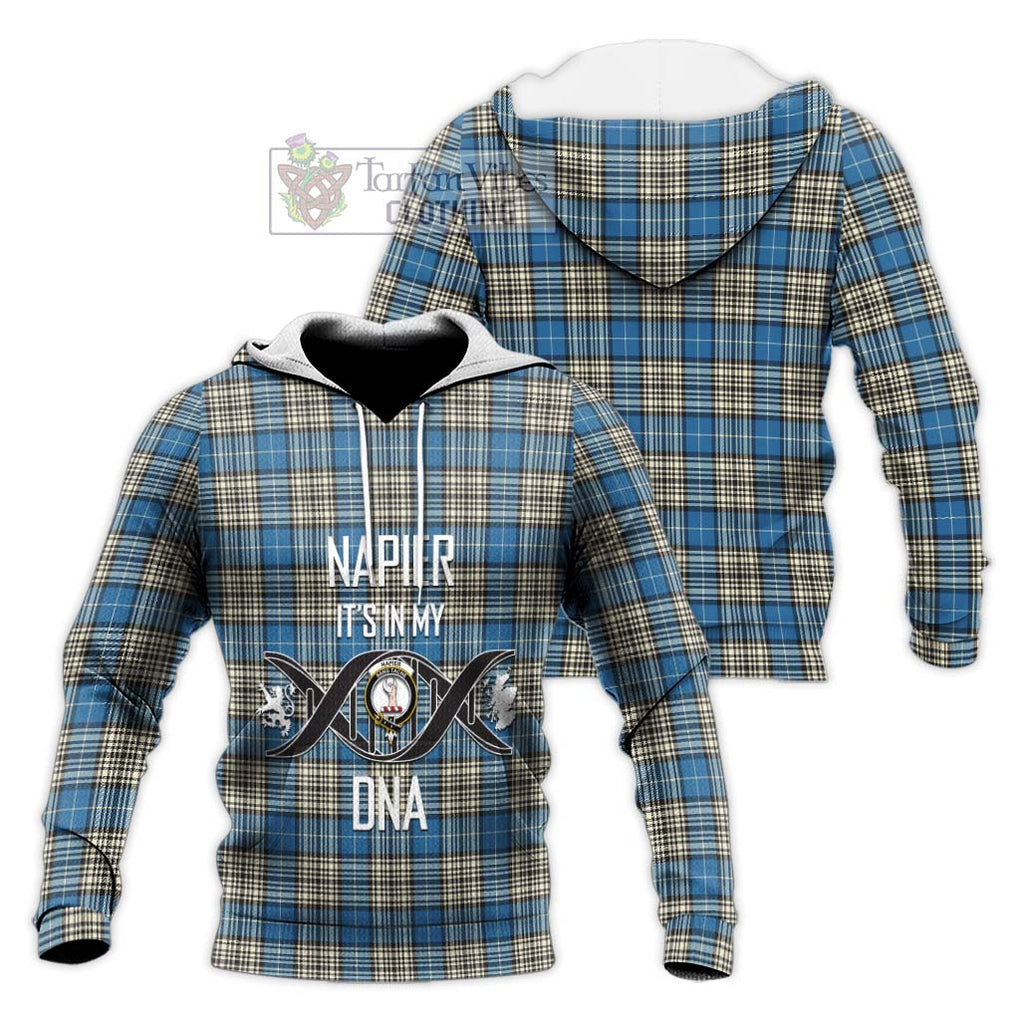 Napier Ancient Tartan Knitted Hoodie with Family Crest DNA In Me Style Unisex Knitted Pullover Hoodie - Tartanvibesclothing Shop