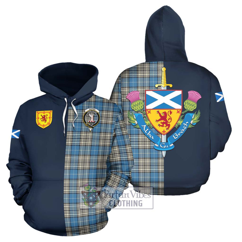 Tartan Vibes Clothing Napier Ancient Tartan Hoodie with Scottish Lion Royal Arm Half Style