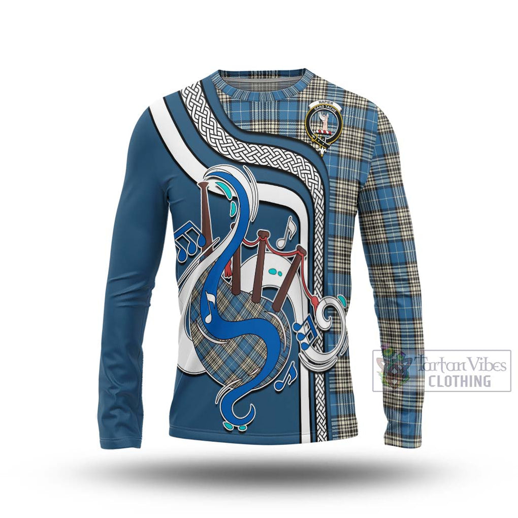 Tartan Vibes Clothing Napier Ancient Tartan Long Sleeve T-Shirt with Epic Bagpipe Style