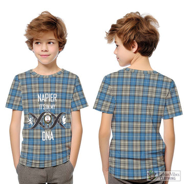 Napier Ancient Tartan Kid T-Shirt with Family Crest DNA In Me Style