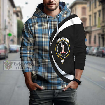 Napier Ancient Tartan Hoodie with Family Crest Circle Style