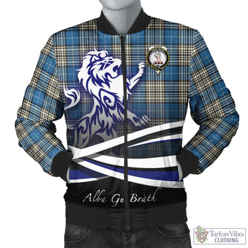 Napier Ancient Tartan Bomber Jacket with Alba Gu Brath Regal Lion Emblem