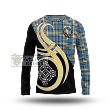 Napier Ancient Tartan Long Sleeve T-Shirt with Family Crest and Celtic Symbol Style