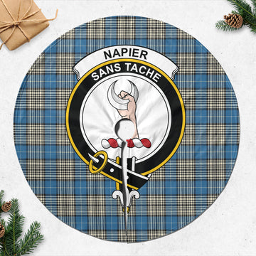 Napier Ancient Tartan Christmas Tree Skirt with Family Crest