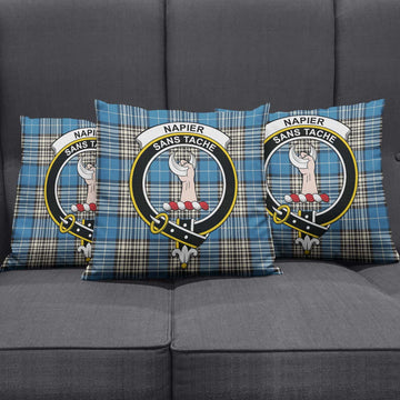 Napier Ancient Tartan Pillow Cover with Family Crest