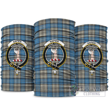 Napier Ancient Tartan Neck Gaiters, Tartan Bandanas, Tartan Head Band with Family Crest