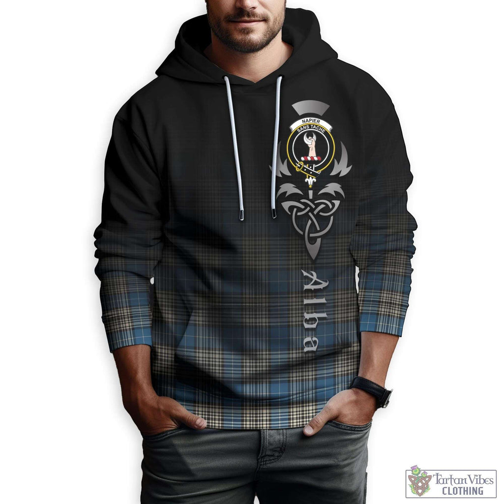 Tartan Vibes Clothing Napier Ancient Tartan Hoodie Featuring Alba Gu Brath Family Crest Celtic Inspired