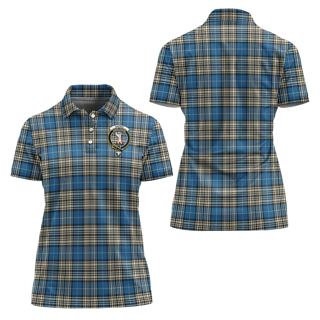 Napier Ancient Tartan Polo Shirt with Family Crest For Women Women - Tartan Vibes Clothing