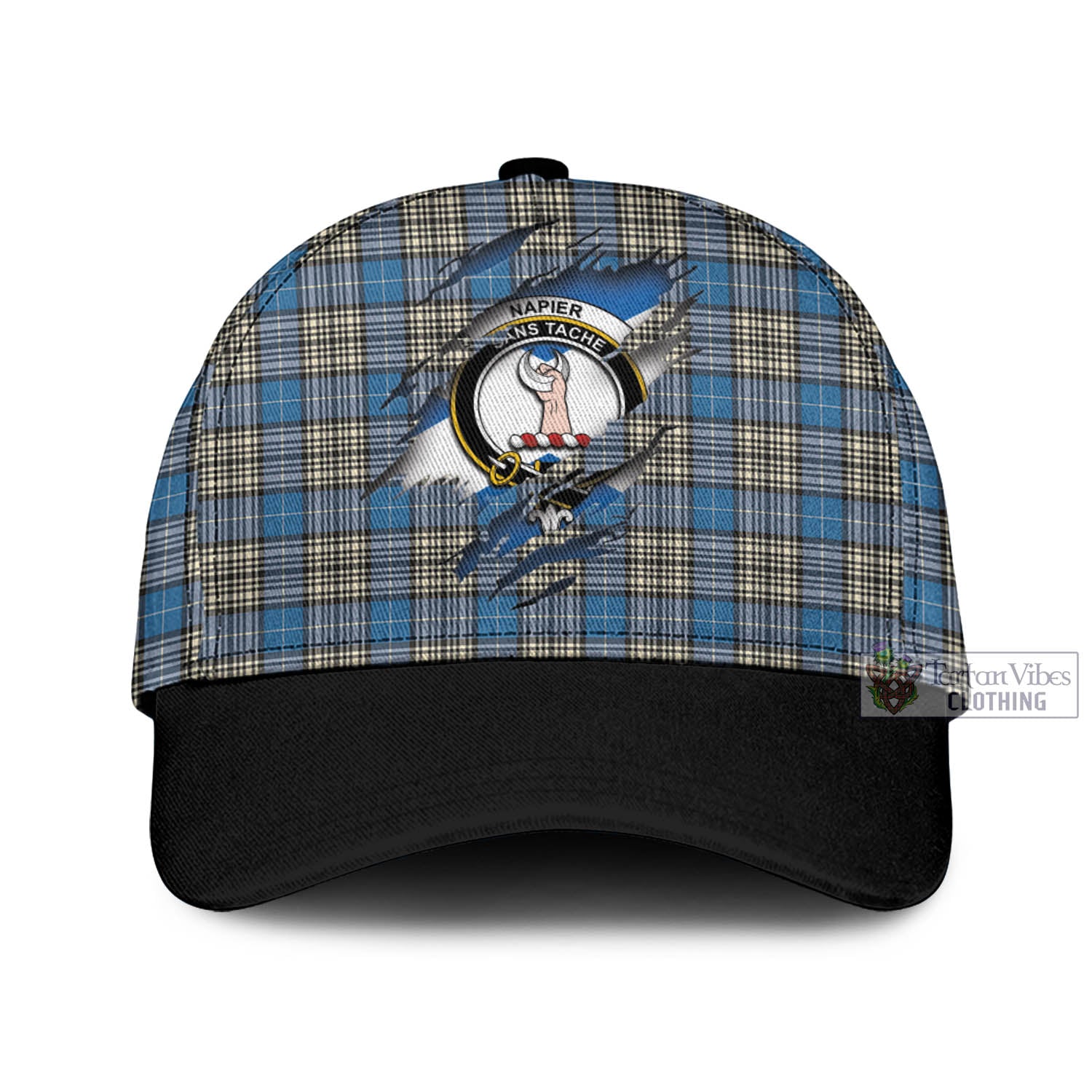 Tartan Vibes Clothing Napier Ancient Tartan Classic Cap with Family Crest In Me Style