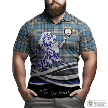 Napier Ancient Tartan Polo Shirt with Alba Gu Brath Regal Lion Emblem