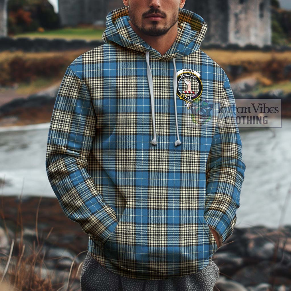 Napier Ancient Tartan Cotton Hoodie with Family Crest Pullover Hoodie XS - Tartan Vibes Clothing