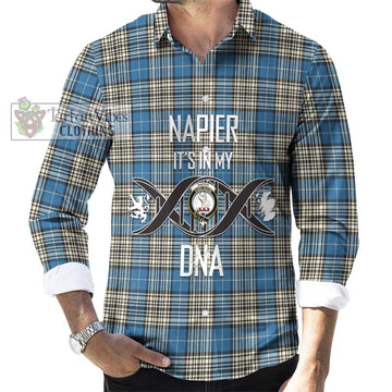 Napier Ancient Tartan Long Sleeve Button Shirt with Family Crest DNA In Me Style