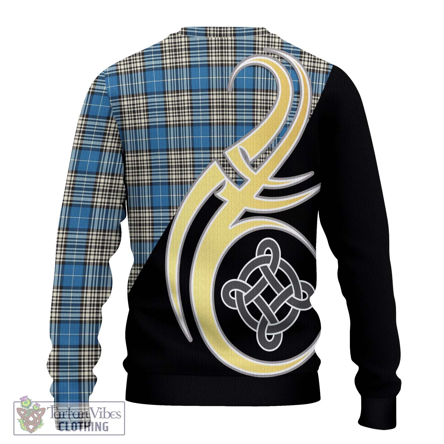 Napier Ancient Tartan Knitted Sweater with Family Crest and Celtic Symbol Style - Tartan Vibes Clothing