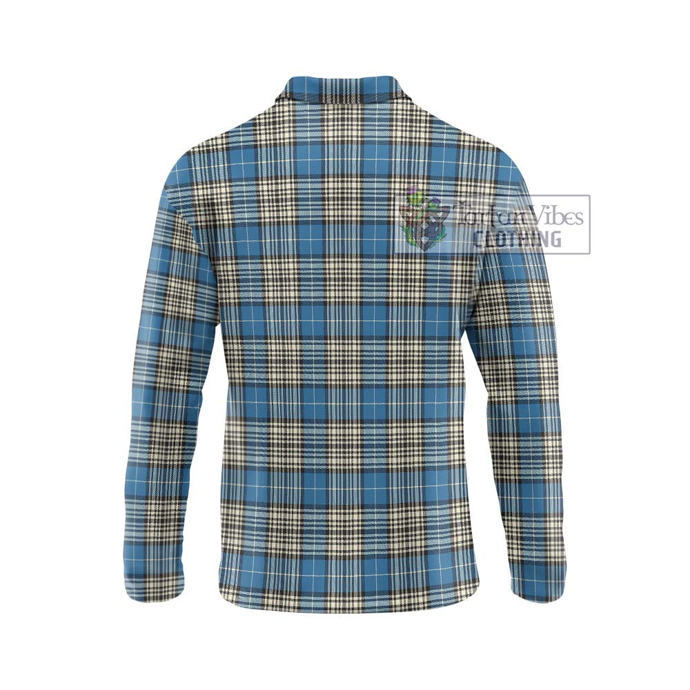 Napier Ancient Tartan Long Sleeve Polo Shirt with Family Crest DNA In Me Style - Tartanvibesclothing Shop