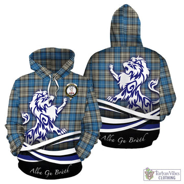 Napier Ancient Tartan Hoodie with Alba Gu Brath Regal Lion Emblem