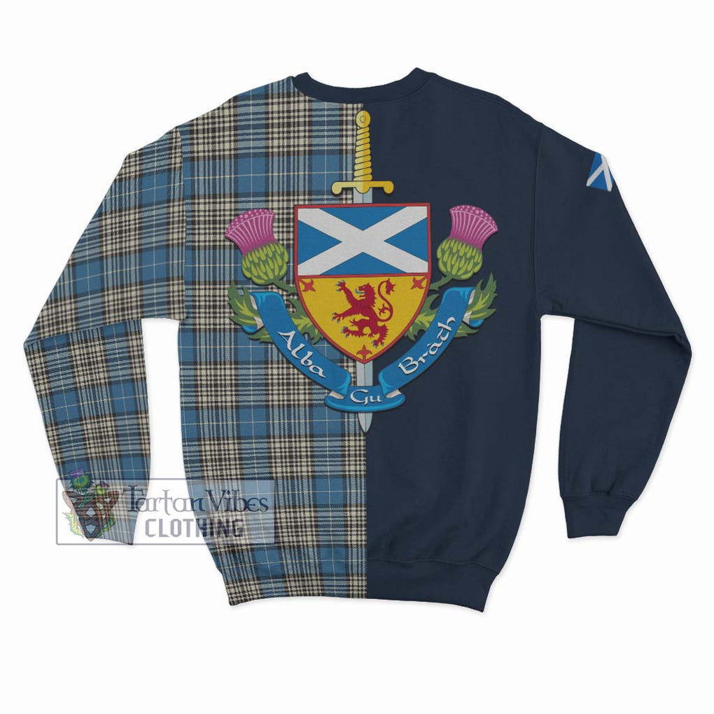 Tartan Vibes Clothing Napier Ancient Tartan Sweatshirt with Scottish Lion Royal Arm Half Style