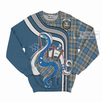 Napier Ancient Tartan Sweatshirt with Epic Bagpipe Style