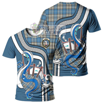 Napier Ancient Tartan T-Shirt with Epic Bagpipe Style