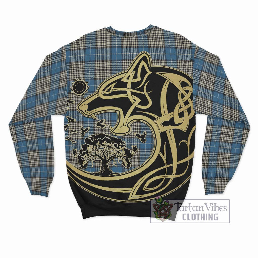 Napier Ancient Tartan Sweatshirt with Family Crest Celtic Wolf Style - Tartan Vibes Clothing