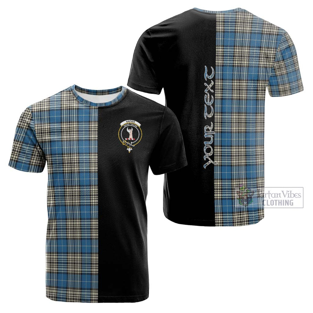 Tartan Vibes Clothing Napier Ancient Tartan Cotton T-shirt with Family Crest and Half Of Me Style