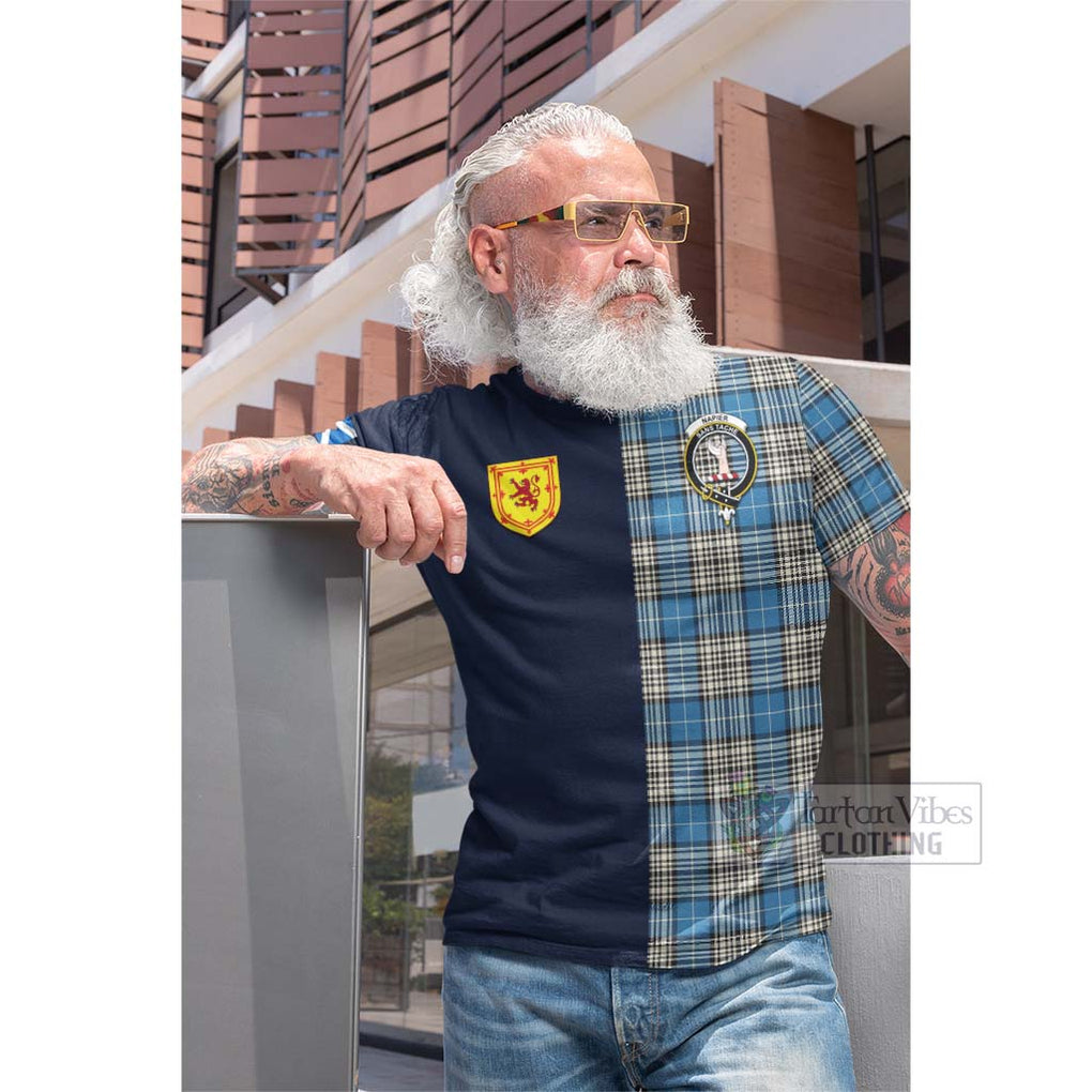 Tartan Vibes Clothing Napier Ancient Tartan Cotton T-shirt with Scottish Lion Royal Arm Half Style