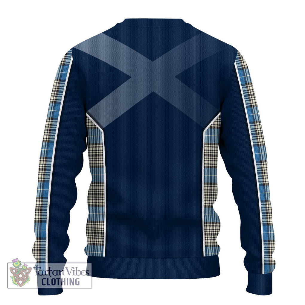 Napier Ancient Tartan Knitted Sweater with Family Crest and Lion Rampant Vibes Sport Style - Tartan Vibes Clothing