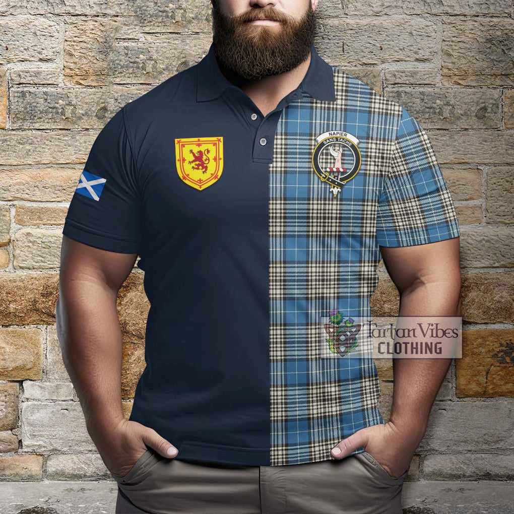 Tartan Vibes Clothing Napier Ancient Tartan Polo Shirt with Scottish Lion Royal Arm Half Style