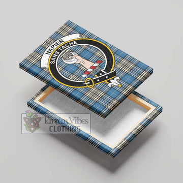 Napier Ancient Tartan Canvas Print Wall Art with Family Crest