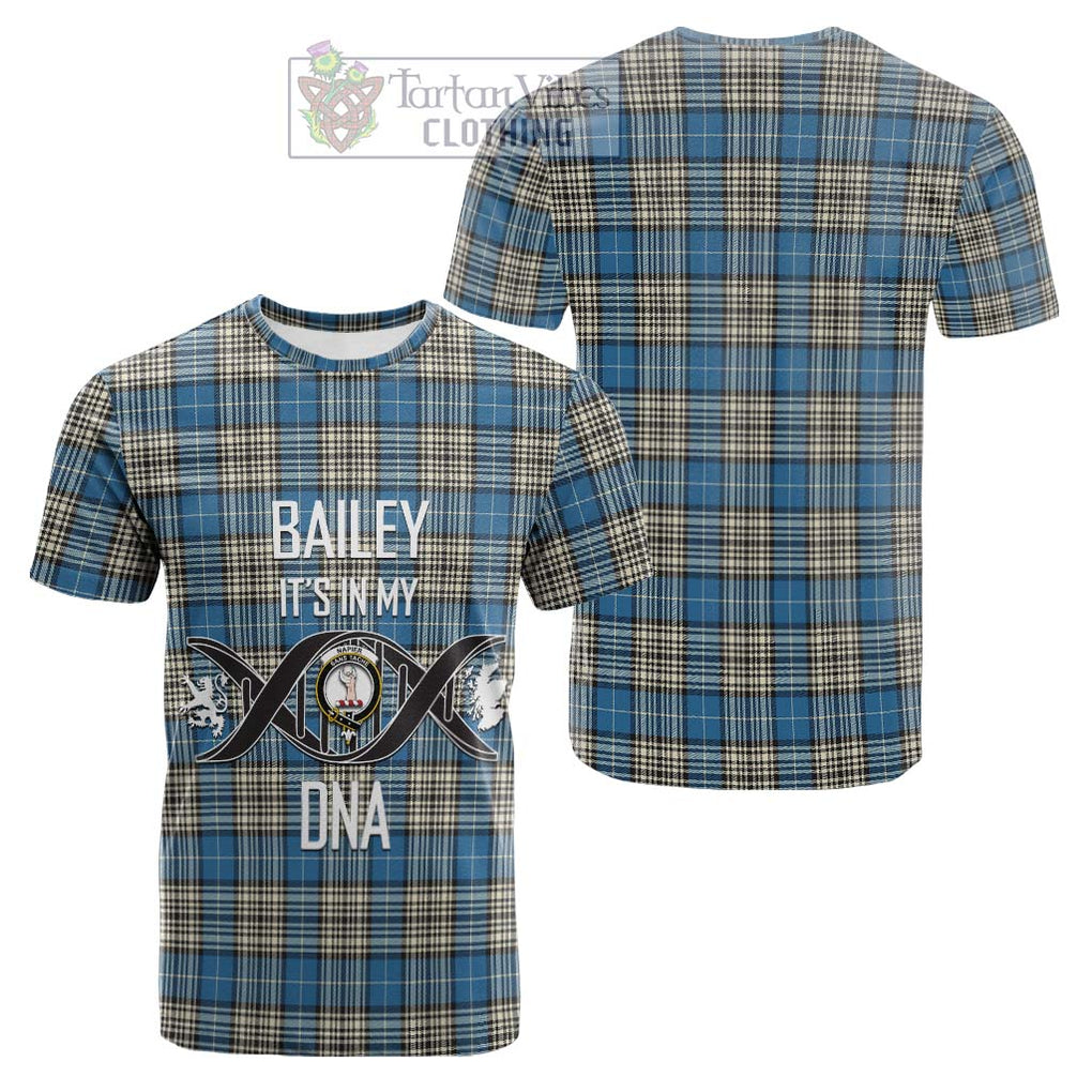 Tartan Vibes Clothing Napier Ancient Tartan Cotton T-shirt with Family Crest DNA In Me Style